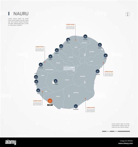 Nauru Map With Borders Cities Capital And Administrative Divisions