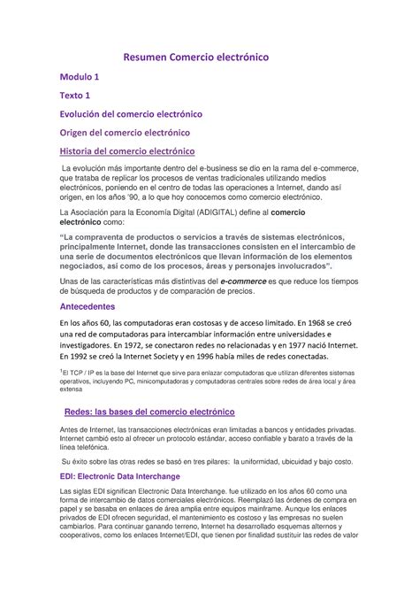 Resumen Comercio Electronico M1 Y M2 Resumen Comercio Electrónico