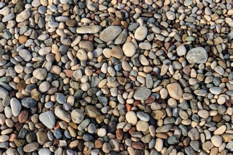 Smooth Round Pebbles Texture Background Pebble Sea Beach Close Up