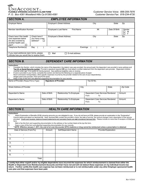 Uniaccount Fsa Form Fill Out Printable PDF Forms Online