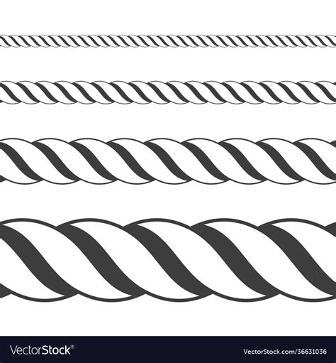 Different Twine Black Thickness Rope Royalty Free Vector