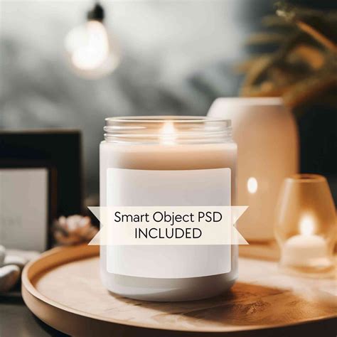 Soy Candle Mockup Psd Oz Candle Mockup Candle Jar Mockup Blank