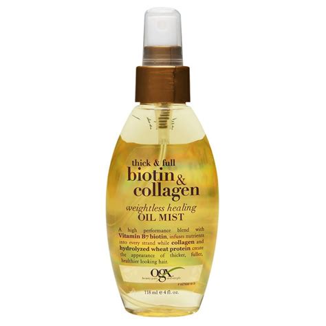 Ogx Thick Full Biotin And Collagen Weightless Healing Oil Mist Grow Hair Faster Thick Hair