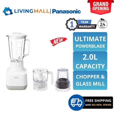 Panasonic Mx Mg C W Glass Jug Blenderwith Chopper Glass Mill Mx