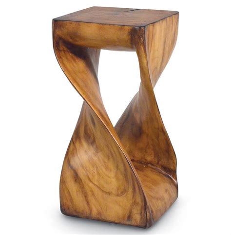 Palecek Faux Wood Rustic Industrial Modern Faux Twisted Wood Stool Side