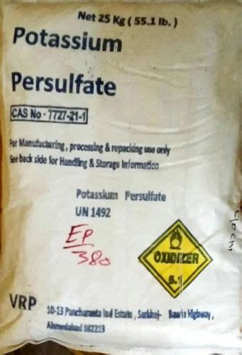 Potassium Persulfate Pps 99 25kg Bag At Rs 145 Kg In Surat Id 2853880563073