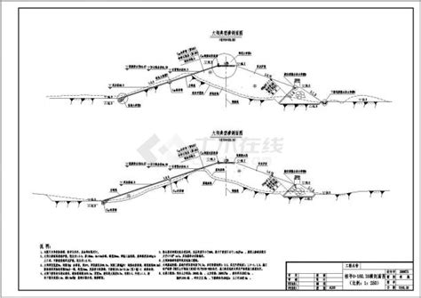 某市水库大坝的cad施工设计图纸水利枢纽土木在线