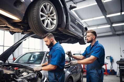 Premium Photo | Car mechanic in a workshop working at car