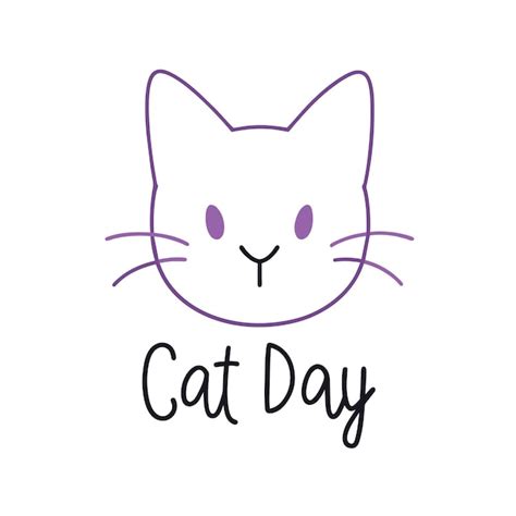 Premium Vector | Cute Cat Day Kitty Day