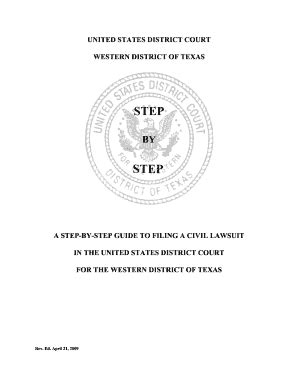 Pro Se Manual Western District Of Texas Txwd Uscourts Form Fill Out