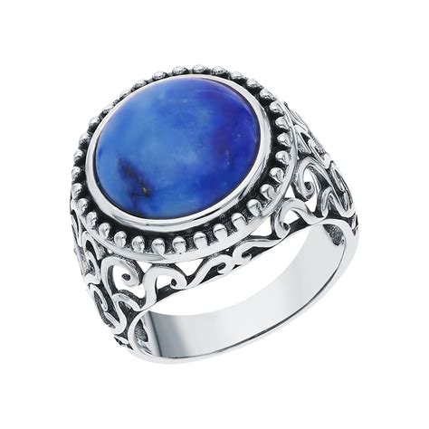 Серебряное кольцо с лазуритом SUNLIGHT S42401-K9W-01: белое серебро 925 ...