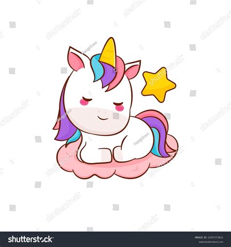 Cute Magical Pegasus Unicorn Cartoon Cute Royalty Free Stock Vector