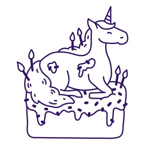 Mythical Unicorn Atop Its Birthday Cake Png And Svg Design For T Shirts