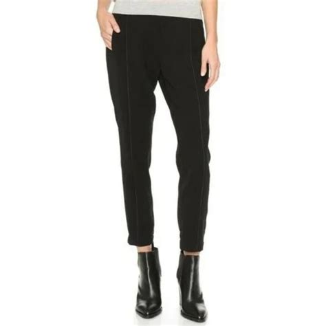 Vince Black Relaxed Satin Pipe Trousers Gem