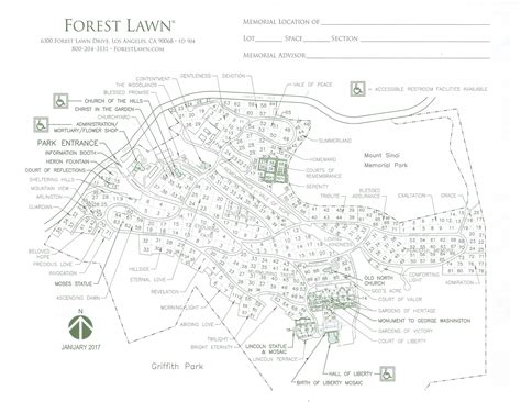 Forest Lawn Hollywood Hills Map Of Cemetery