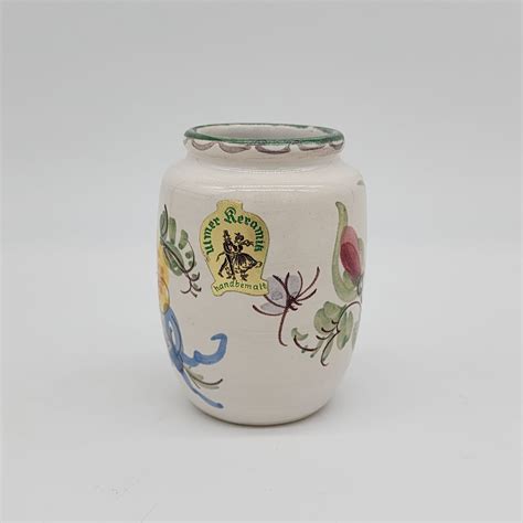 Ulmer Keramik Hand Painted Vase Yellow Flower Mini 3 128 Vtg Etsy