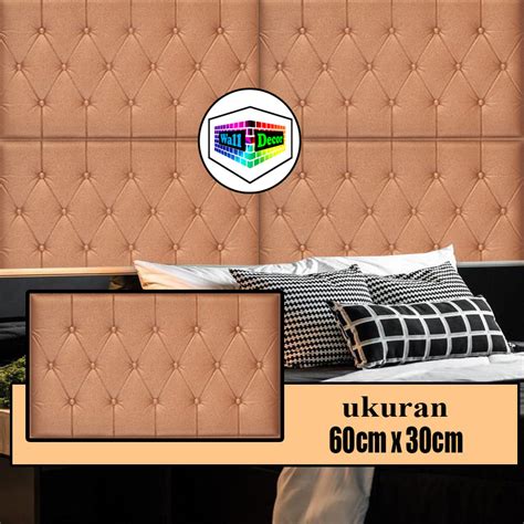 Wd Wallpaper Stiker D Foam Headboard Coklat Dinding Busa Wall Foam