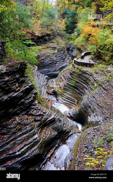 Watkins Glen State Park Finger Lakes Region New York Lake Seneca Stock