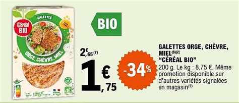 Promo Galettes Orge Chèvre Miel céréal Bio chez E Leclerc Express