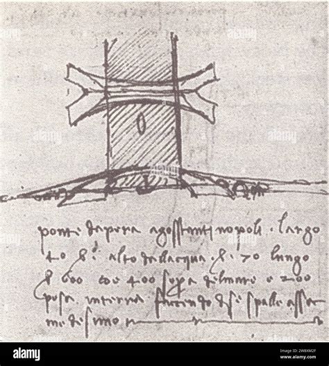 LEONARDO DA VINCI.SKETCH FOR THE BRIDGE AT CONSTANTINOPLE Stock Photo ...