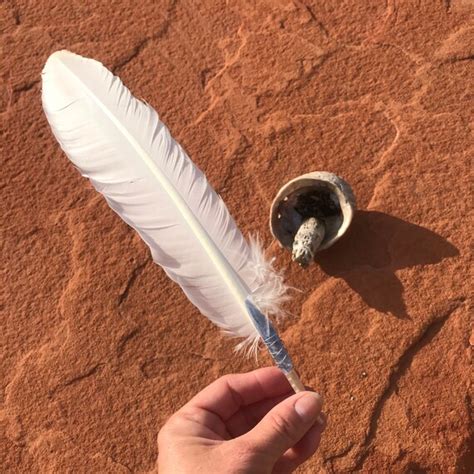 White Feather Wand With Leather Wrap Handle Etsy