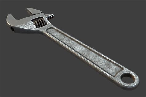 D Model Adjustable Wrench Vr Ar Low Poly Cgtrader