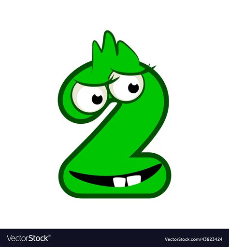 Cartoon character number two monster Royalty Free Vector