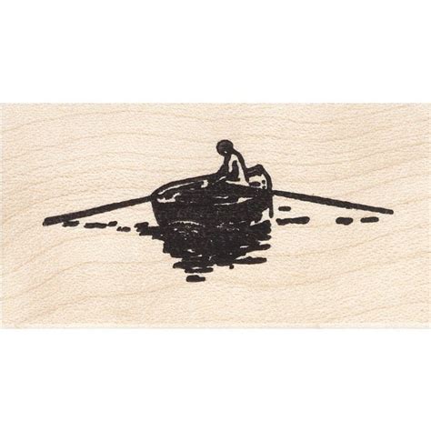 Small Row Boat 1048D Beeswax Rubber Stamps Unmounted Cling Mounted