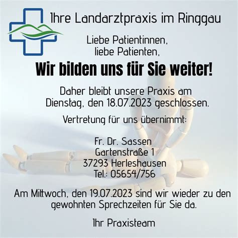 Wir bilden uns für Sie weiter Ihre Landarztpraxis vor Ort im Ringgau