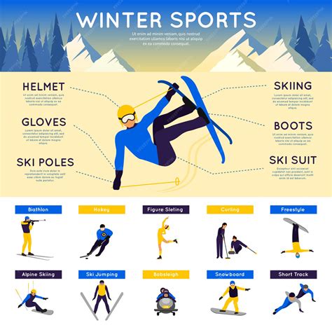 Free Vector | Winter sports infographics