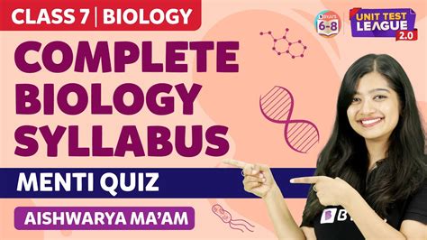 Class 7 Complete Biology Syllabus Unit Test 2 0 Menti Quiz Byju S Class 7 Youtube