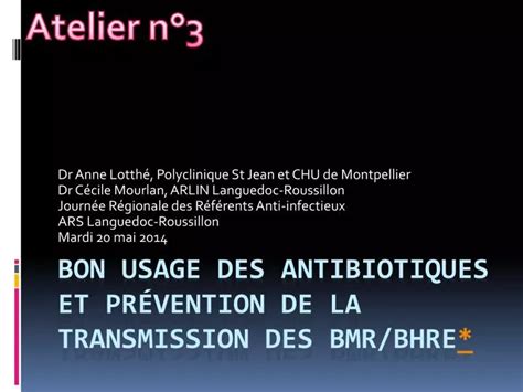 PPT Bon usage des antibiotiques et prévention de la transmission des