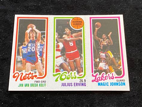 Lot NM 1980 81 Topps Basketball Magic Johnson Rookie W Erving Kolff