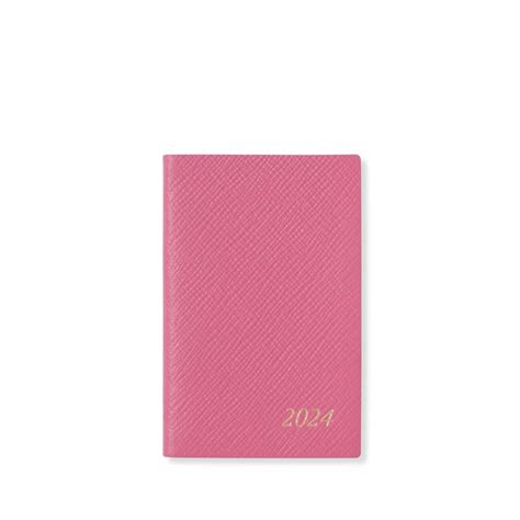 Smythson 2024 Full Year Diaries 2024 Wafer Weekly Diary Peony Lois Leep