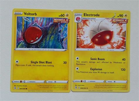 2x Pokémon TCG Fusion Strike Voltorb 087 264 Electrode 088 264