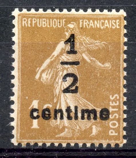 Stamp Timbre France Neuf Type Semeuse N B Surcharge Eur