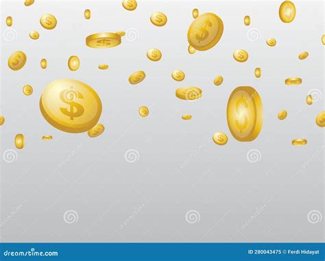 Raining Gold Coins Stock Vector Illustration Of Golden 280043475