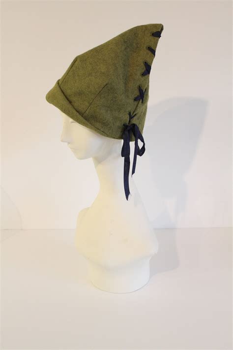 Ooak Handmade By Me 1930s Era Green Felt Pointy Hat With Etsy