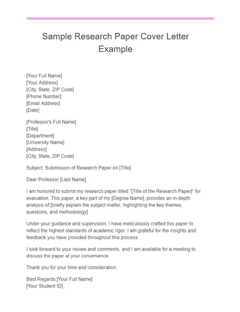 Research Paper Cover Letter 10 Examples How To Write Pdf Tips