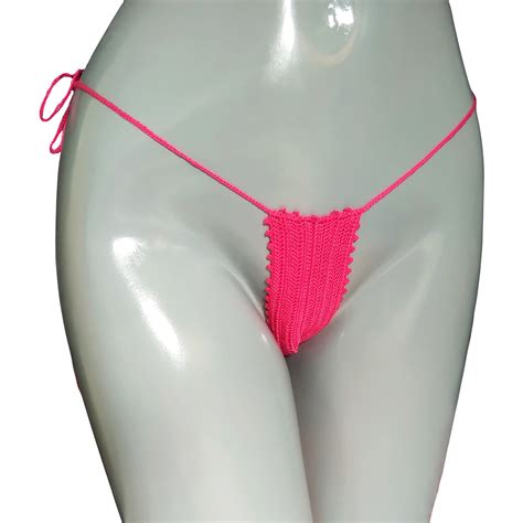 Buy Extreme Micro Bikini Bottom Hot Pink Color Crochet Micro Thong