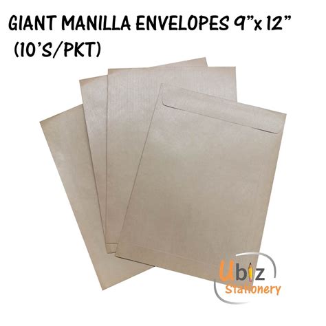 Giant Manila Envelopes 9 X 12 10 Pcs Shopee Malaysia