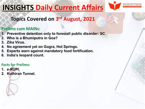 Insights Daily Current Affairs Pib Summary 3 August 2021 Insights