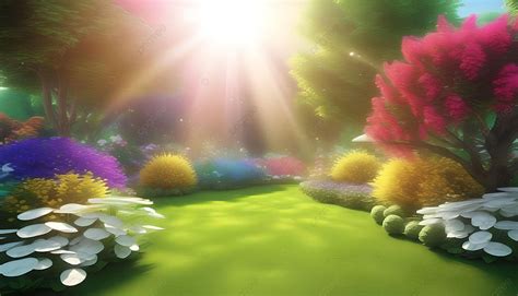 Flowers Beauty Scene Colorful Garden 3d Ai Background, Colorful Garden ...