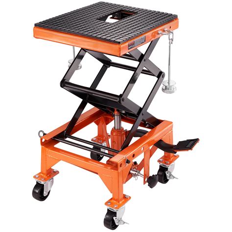 VEVOR Hydraulic Motorcycle Lift Table, 350 LBS Capacity Motorcycle Scissor Jack Lift with Wide ...