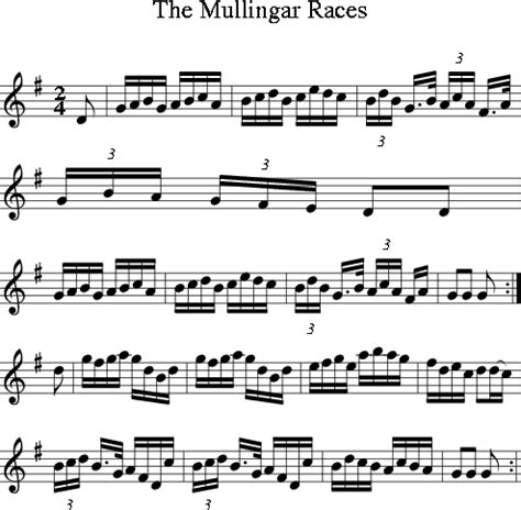 Mullingar Races The Irish Folk Song Ireland For Treble Clef