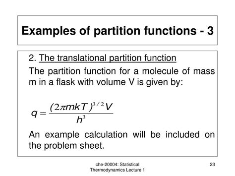 PPT CHE 20004 PHYSICAL CHEMISTRY STATISTICAL THERMODYNAMICS LECTURE