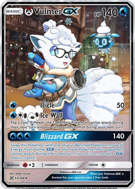 Vulmei Gx Vulpix Mei Custom Overwatch Pokemon Card Overwatch