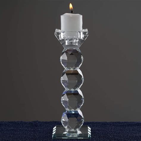 Clear 7 Tall Crystal Candle And Taper Holder Pedestal Balsa Circle Llc