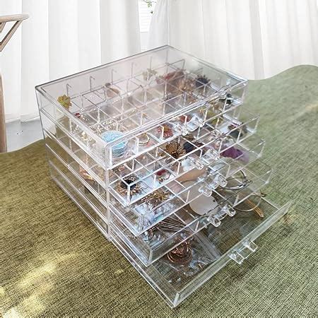 Weiai Acrylic Jewelry Box Drawers Grids Clear Jewelry Organizer