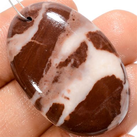 Natural Coconut Jasper Oval Cabochon Drilled Gemstone 38 5 Ct 33X22X5